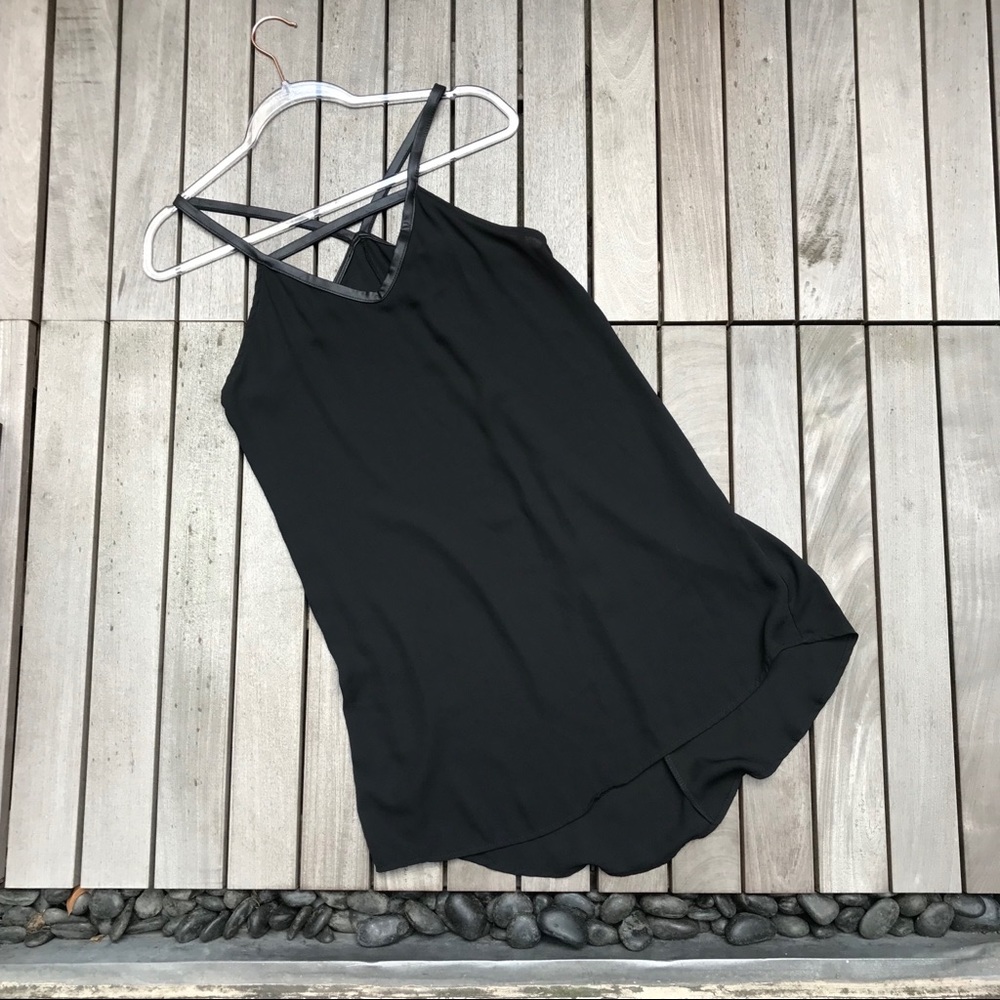 I.NET Black Sleeveless Semi Sheer Lined Mini Dress